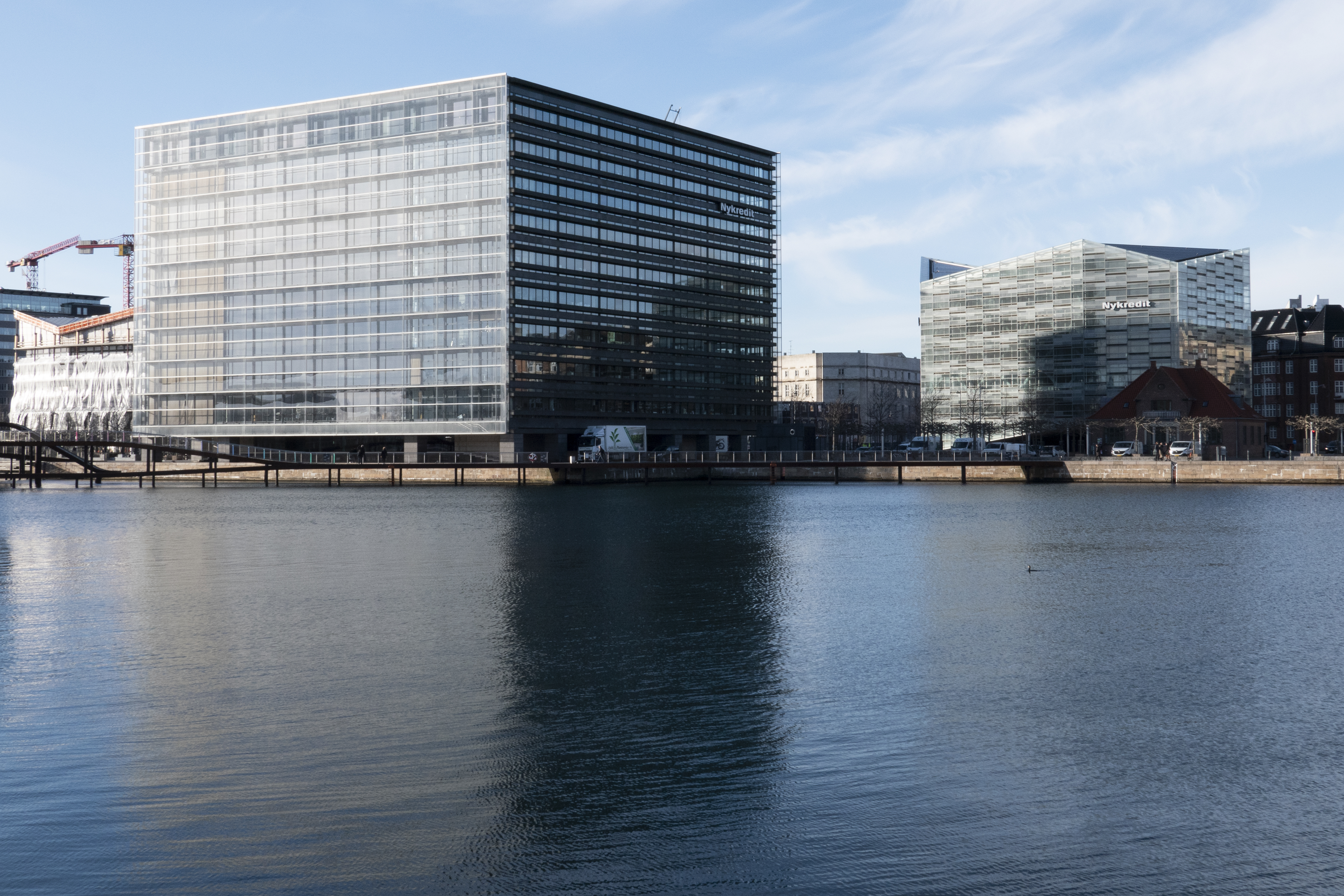 ’The Glass Cube’. Headquarter of the Danish financial institution Nykredit. Architects: Schmidt Hammer Lassen Architects (2001). Copenhagen, Denmark